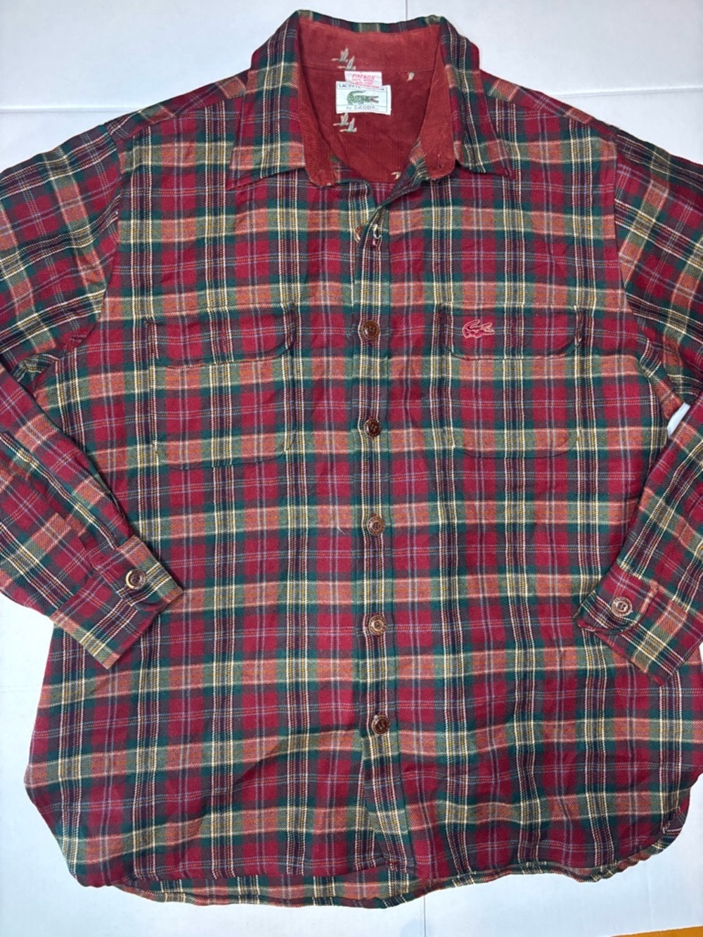 Vintage Lacoste Izod 100% Wool Button Up Shirt